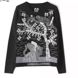 La Roue De La Fortune black pullover sweater.